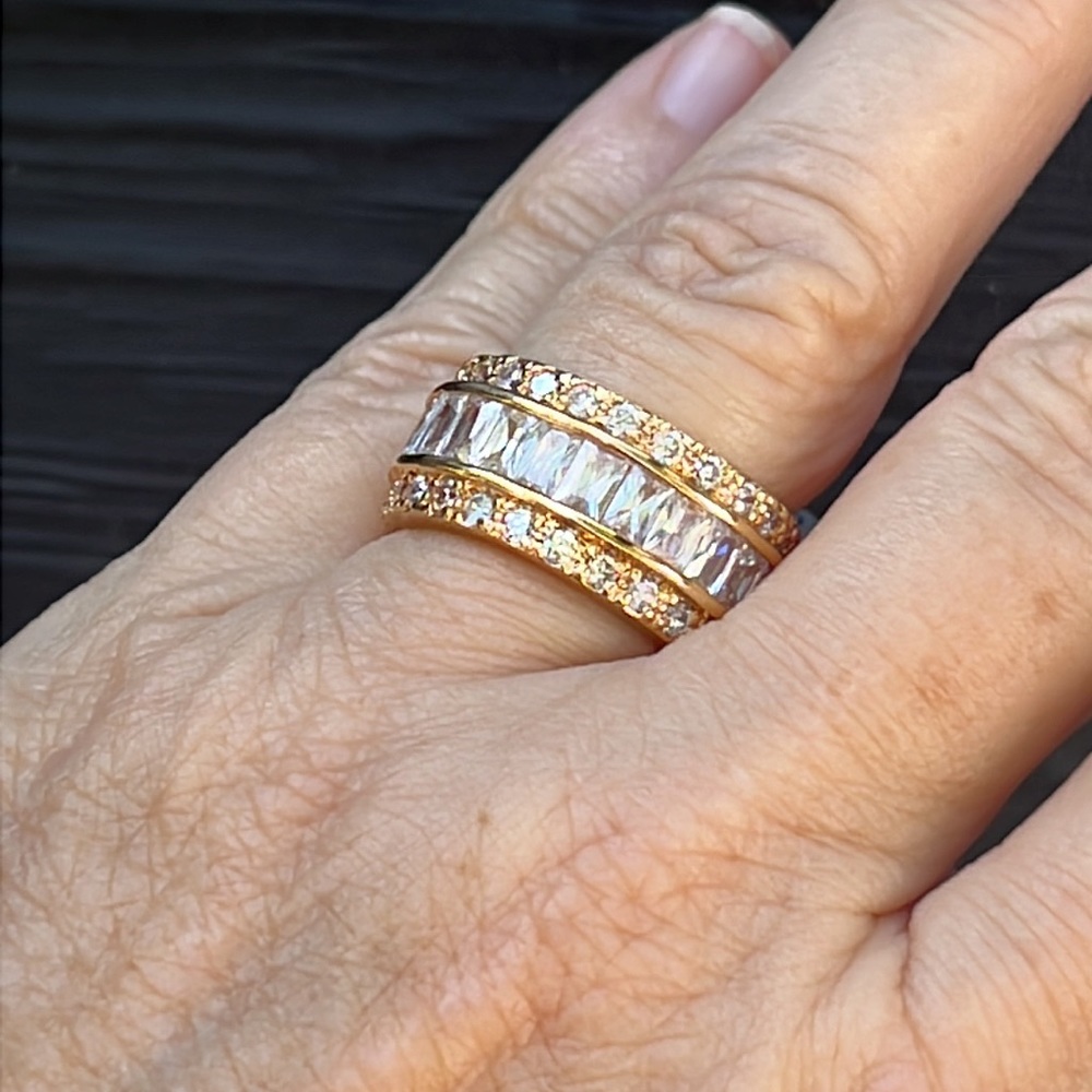 Wide CZ Infinity Band Gold Or Silver
